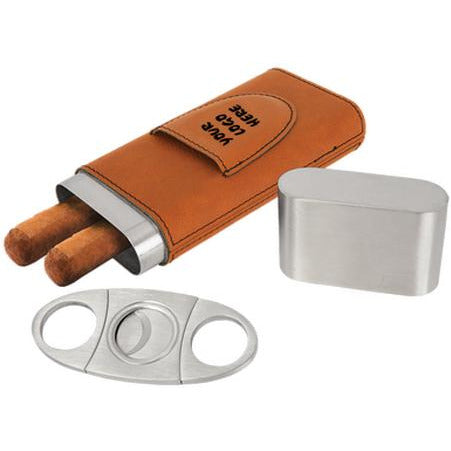 Leatherette Cigar Case with Cutter